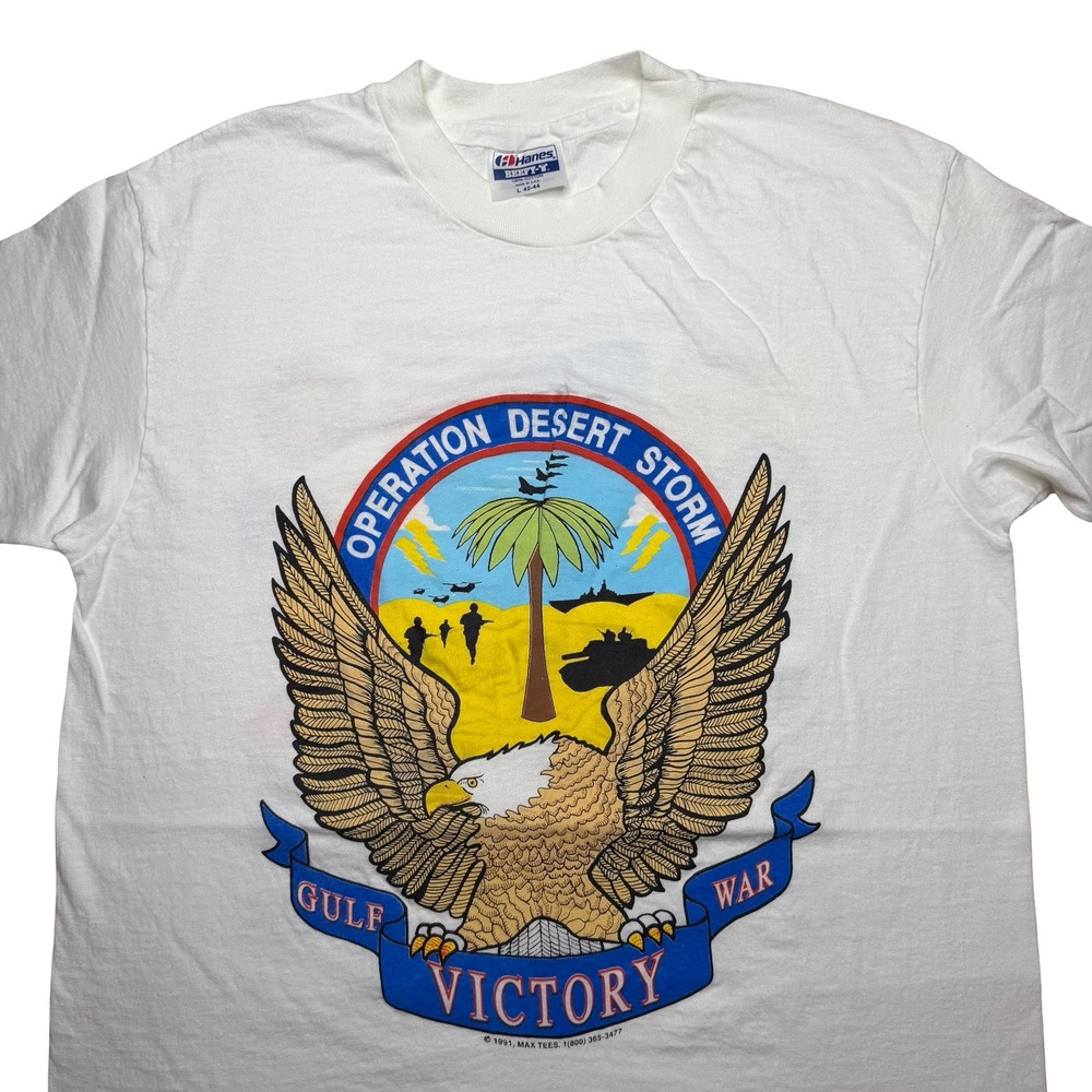 Vintage 90s Operation Desert Storm Iraq, military war shirt L